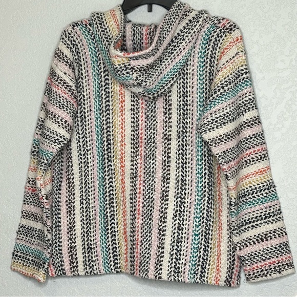 Women BAJA JOE Small Knit Hoodie Pullover Multicolor Sweater - Picture 5 of 13
